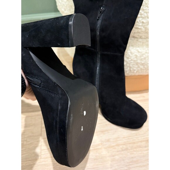 STEVE MADDEN Womens Black Comfort Marcello Round Toe Block Heel Zip-Up sz 8 - Picture 3 of 5